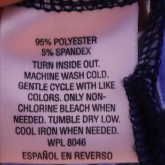 BEADED STAINED GLASS TUNIC 2X Blue White Metallic Beach Packable Vacation Casual - Picture 5 of 7